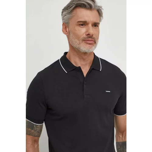 Calvin Klein Polo majica za muškarce, boja: crna, bez uzorka
