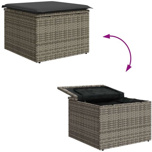 VidaXL 7-dijelni vrtni sofa set s jastučićima sivo poli ratan akacija Slike