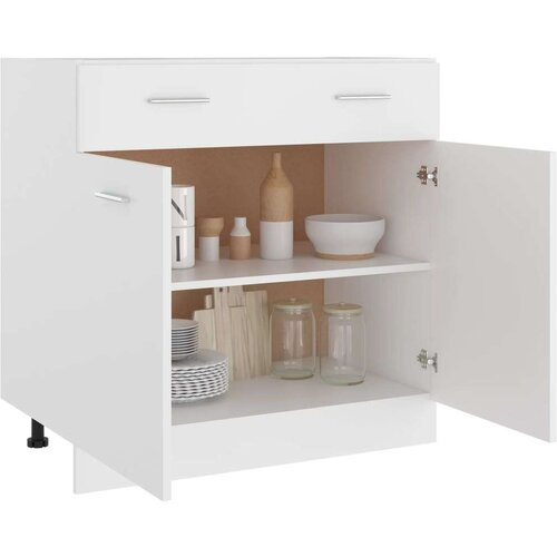 VidaXL Spodnja omarica s predalom bela 80x46x81,5 cm, (20621090) Slike