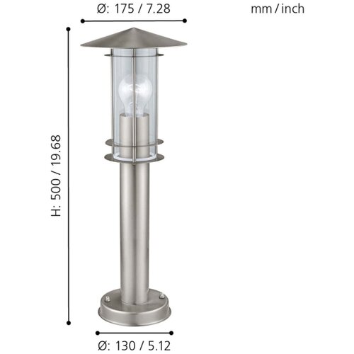 Eglo lisio spoljna podna lampa/1, e27, h500, inox/staklo Slike