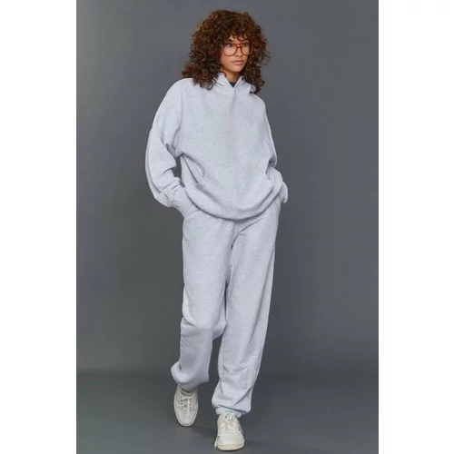 Madmext Mad Girls Gray Hoodie Women's Tracksuit Set
