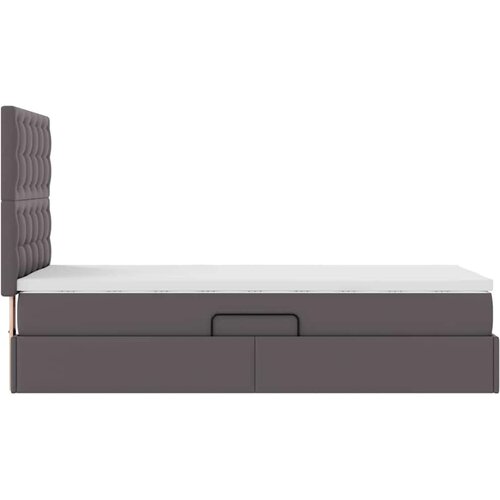  Krevet s prostorom za pohranu s LED-om Siva 90 x 200 cm Slike