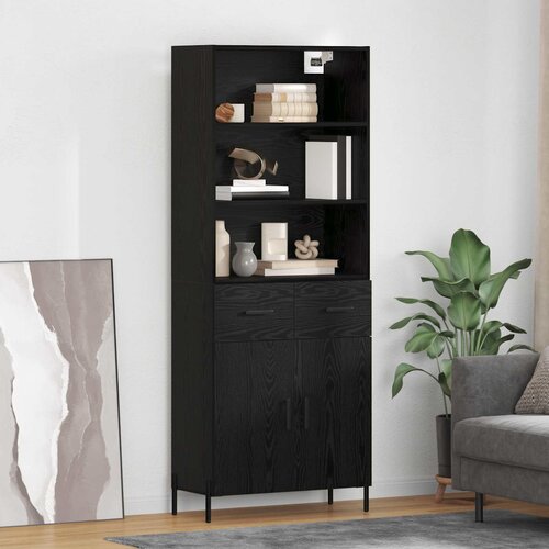  Highboard Crni hrast 69,5 x 34 x 180 cm Konstruirano drvo Cijene