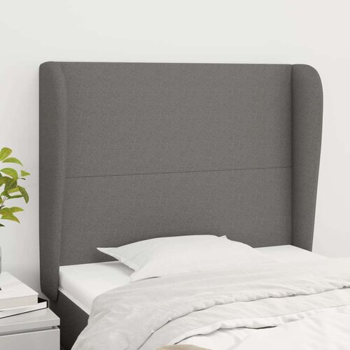  Uzglavlje s u&amp;scaron;ima tamnosivi 93x23x118/128 cm od tkanine Slike
