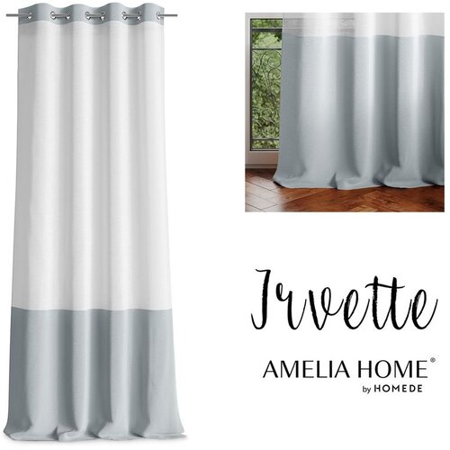  Curtain IRVETTE color white eyelets voile, velvet 140x250 ameliahome Cene