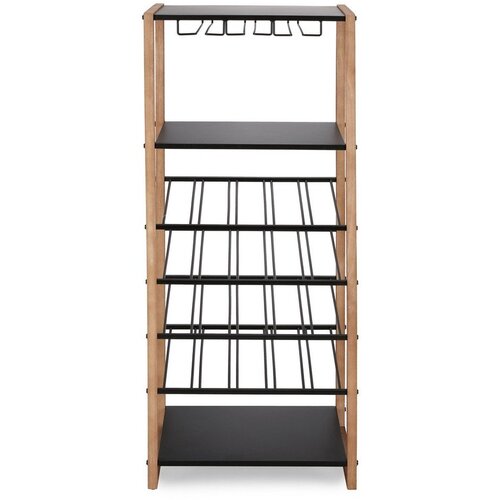 YES EVERYDAY Crna/u prirodnoj boji metalna vitrina za vino broj boca 20 kom, 50x122x35 cm Isaac &ndash; Cijene