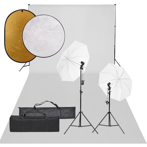 vidaXL komplet za foto studio z lučmi, ozadjem in odbojnikom Cene