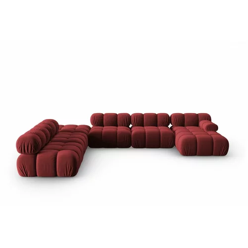Micadoni Home Crvena baršunasta sofa 379 cm Bellis –