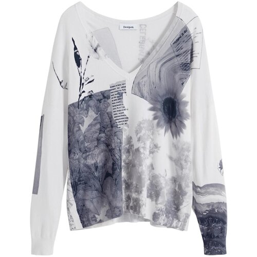 Desigual Pulover siva / antracit siva / bijela Slike