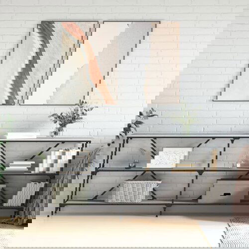 VidaXL Konzolni stol boja hrasta sonome 200x30x75 cm od drva i željeza Slike