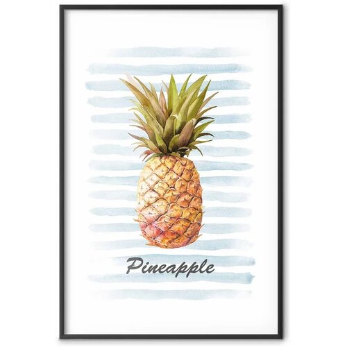  Plakat Pineapple and Stripes 21x30 Crni okvir s margom Cijene