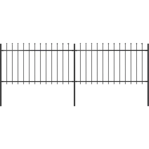 vidaXL Vrtna ograja s koničastimi vrhovi jeklo 3,4x1 m črna