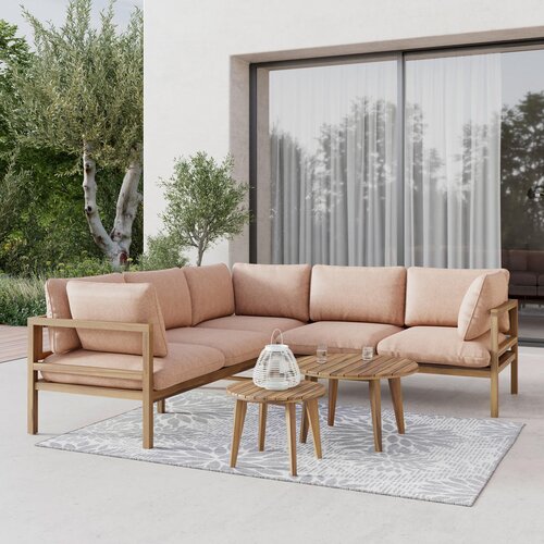 Bessagi Garden Lounge Garnitura Livia, Roza, Naravne Barve, 4-Delno Cene