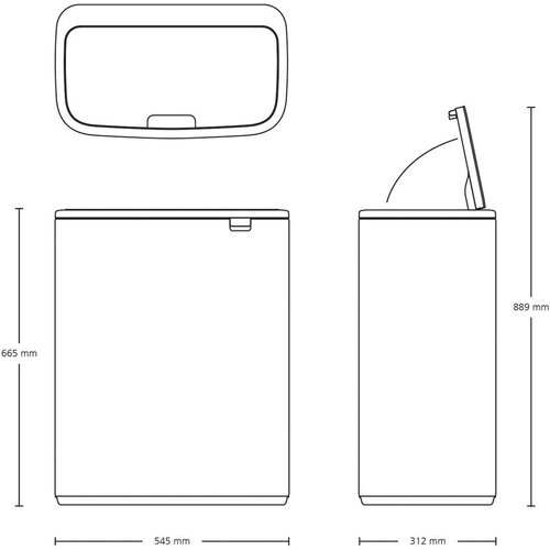 Brabantia Ko&amp;scaron; za dotik Bo 2 x 30 L. - Platinum Slike