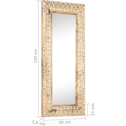 Ručno izrezbareno ogledalo 110 x 50 x 2,6 cm masivno drvo manga Slike