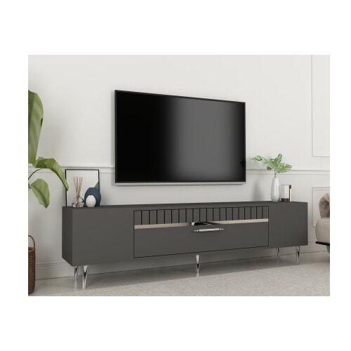 Hanah home TV komoda Dekolp1, 150x48x29.6 cm, antracit-srebrna boja Cene