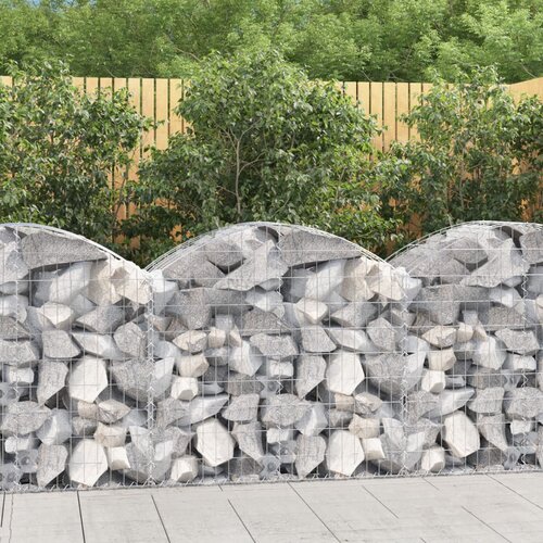 vidaXL Gabionska košara s lukom 100 x 50 x 80/100 cm pocinčano željezo Cijene