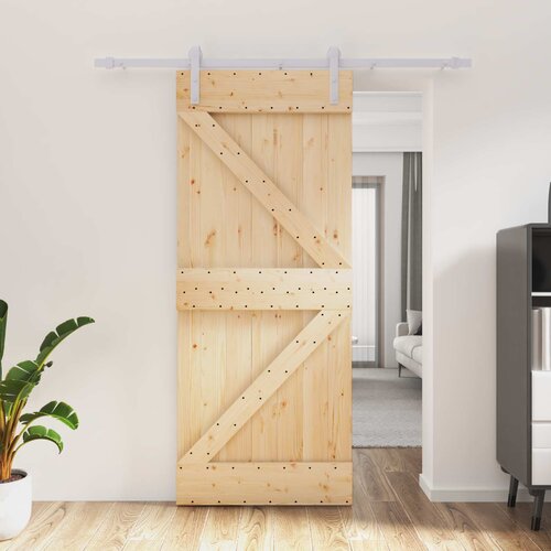  Klizna vrata Prirodna i bijela 85 x 210 cm Čvrsta borovina Cijene