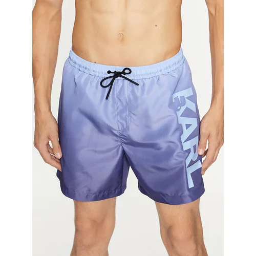 Karl Lagerfeld Kratke hlače za na plažo Karl Logo Medium Boardshorts 235M2202 Modra Regular Fit