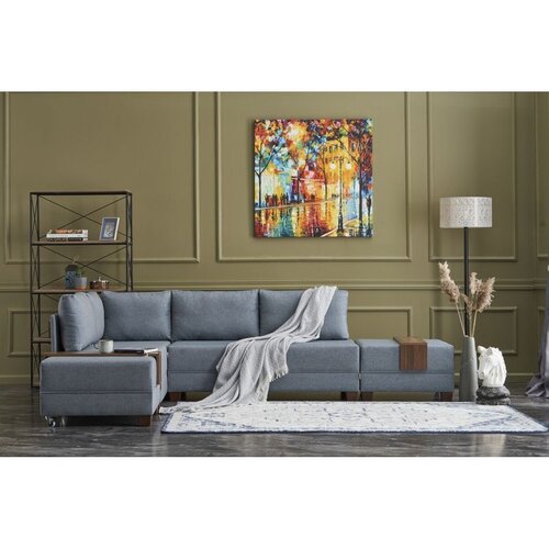 Atelier Del Sofa Fly Left ugaona garnitura na razvlačenje 210 × 280 cm, plava Cene