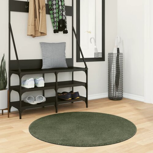 vidaXL Preproga HUARTE s kratkimi vlakni mehka pralna zelena Ø 100 cm Cene