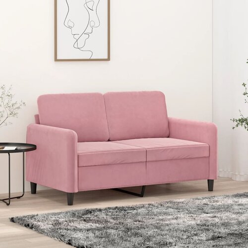 VidaXL Kavč dvosed roza 120 cm žamet Slike