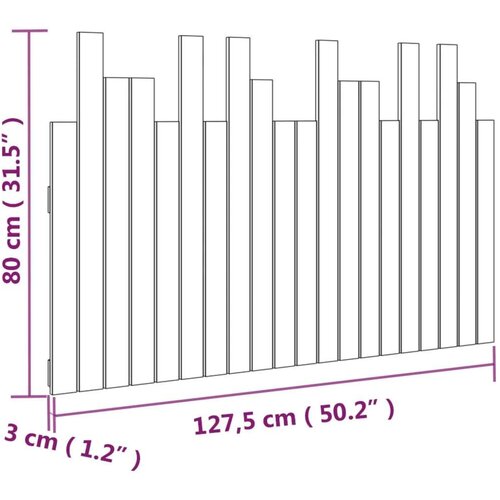  Uzglavlje za krevet boja meda 127 5x3x80 cm masivna borovina Slike