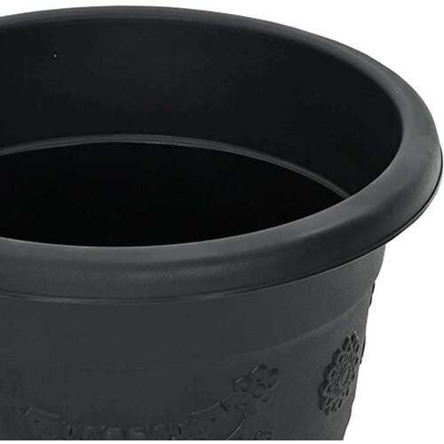  Okrugla saksija za cveće 24 pcs Crna &amp;Oslash; 26 x 21.5 cm Plastika - Crna &amp;Oslash; 22 x 18 cm 24 Slike