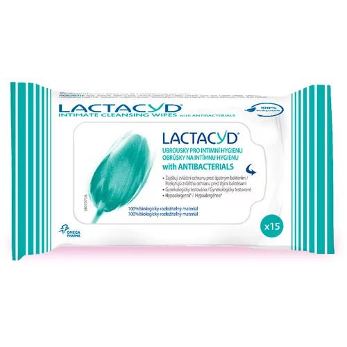 Lactacyd Intimate Cleansing Wipes Antibacterial 15pcs
