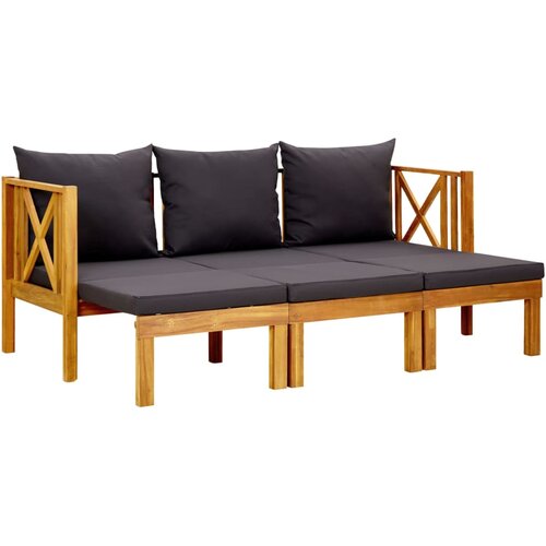 The Living Store Vrtna klop za 3 osebe z blazinami 179 cm trden akacijev les - Klop, (21481775) Cene
