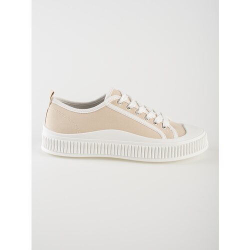 Shelvt Women's beige platform sneakers Cene