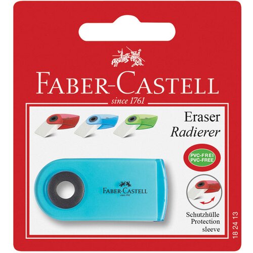 Gumica PLASTIČNA SLEEVE MINI FABER CASTELL 182413 BIJELO/PROZIRNO SORTIRANO BLISTER-EOL!! Cijene