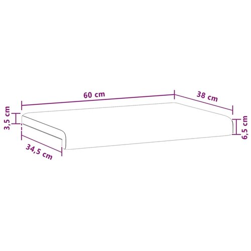  Jastučić za klupu Tkanina Svjetlosiva Dubina 35 cm - Svjetlosiva 60 x 38 x 6 5 cm Slike