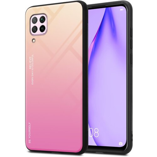  Ohi&scaron;je, združljiv s Huawei v rumeni - roza - dvobarvni za&scaron;čitni pokrov iz silikona TPU in hrbta iz kaljenega stekla, (20574164) Cene