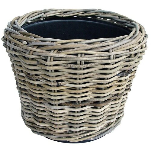 Van der Leeden Drypot Ko&amp;scaron;ara za rastline (&amp;Oslash; x V: 43 x 33 cm, Ratan, Siva) Slike
