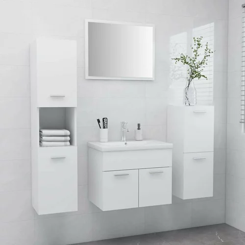  Komplet kopalniškega pohištva bele barve iverna plošča, (20798013)
