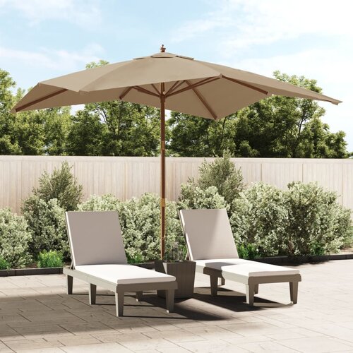 vidaXL Vrtni senčnik z lesenim drogom taupe 300x300x273 cm Cene