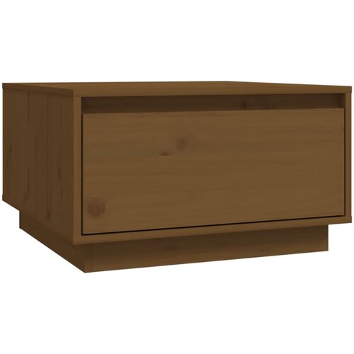 Maison Chic Klubska mizica - kavna mizica - Nizka mizica medeno rjava 55x56x32 cm trdna borovina, (21753992) Slike