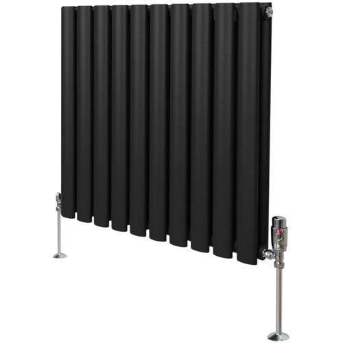 Monster ovalni stebričasti radiator in ventili – 600 mm x 600 mm – črn, (21569935) Cene