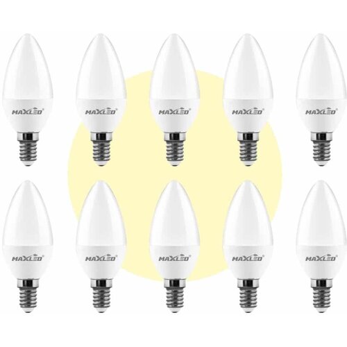 MAX-LED 10x LED žarnica - sijalka E14 C30 4W (35W) 323 lm toplo bela 3000K Cene