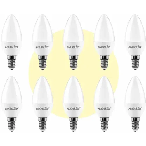 MAX-LED 10x LED žarnica - sijalka E14 C30 4W (35W) 323 lm toplo bela 3000K