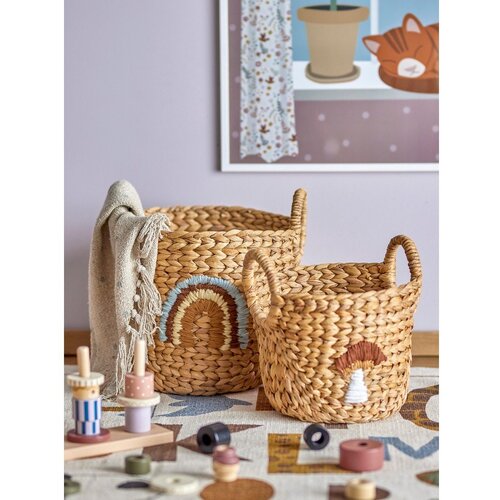 Bloomingville Mini Dječje kutije za pohranu u setu 2 kom od vodenog zumbula u prirodnoj boji &amp;oslash; 32x32 cm Agnes &amp;ndash; Slike