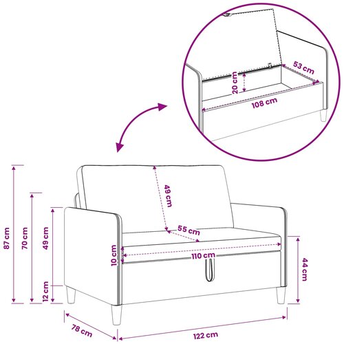  Set sofe s pohranom 2 pcs Crna Poliester Slike