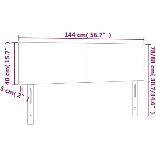 Uzglavlja 2 kom tamnosiva 72 x 5 x 78/88 cm od tkanine Slike