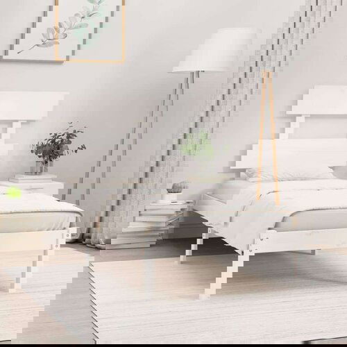  Okvir za krevet masivno drvo bijeli 90x190cm 3FT6 jednokrevetni Cijene