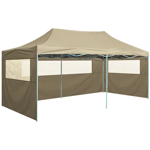 vidaXL Profesionalen zložljiv vrtni šotor s 4 stranicami 3x6 m krem