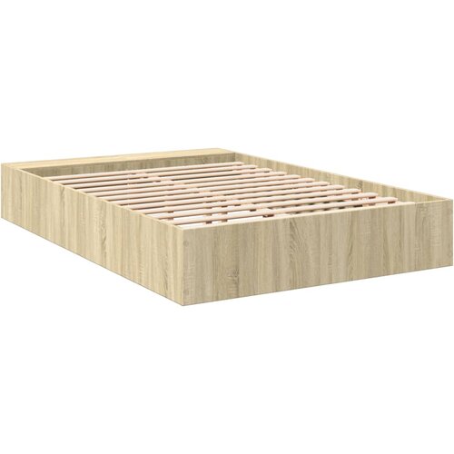  Okvir za krevet boja hrasta 120x190 cm od konstruiranog drva Smeđa 120 x 190 cm Slike