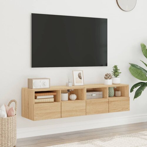  Zidni TV ormarići 2 kom boja hrasta 60 x 30 x 30 cm drveni Slike