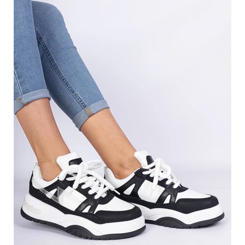 D/CEO marka niezdefiniowana Black-and-white sneakers with thick laces Luciana Cene