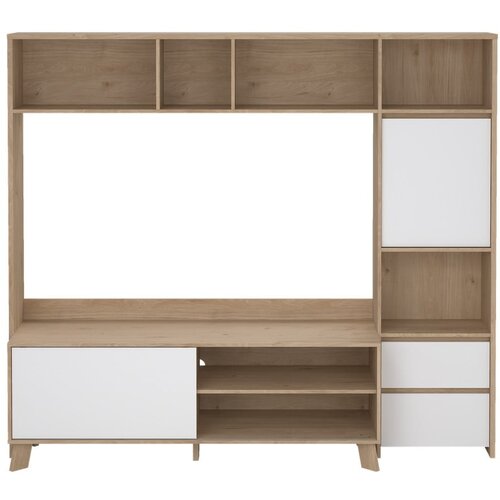 Tvilum Bijeli/u prirodnoj boji TV set u dekoru hrasta 209x183x48 cm Next – Cijene